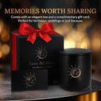 Sandalwood Soy Wax Candle 8.8oz — Matte Black Ceramic Jar, Cotton Wick — Long-Lasting 52-Hour Clean Burn — Aromatherapy Gift Candle for Men and Women, Bedroom and Living Room