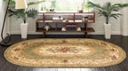 Rugs.com Chateau Collection Rug - 5' x 8' Oval Green Medium Pile Rug