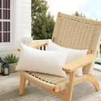 Oubonun 12x20 Outdoor Pillow Inserts (Pack of 2) - Square Waterproof Throw Pillow - Decorative Throw Pillows Insert for Couch Sofa Bed Patio Furniture - White Pillows