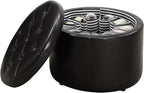 Convenience Concepts Designs4Comfort Round Shoe Ottoman, Black