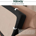 Hokway Stretch Couch Cushion Slipcovers Reversible Cushion Replacement Slipcovers Sofa Cushion Covers(Black, 2)