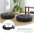 HIGOGOGO Washable Floor Pillow Cushion for Adults, Meditation Cushion Pillow, Large Round Floor Sitting, Removable Tufted Corduroy Cover, for Tatami Living Room or Yoga, 22x22 Inch, Machine Washable