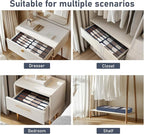 Joyoldelf Sock Drawer Organizer Divider 4 Packs Underwear Organizer, 2 x 24 Cell + 2 x 16 Cell Closet Organizers and Storage Sock Holders for Storing Socks, Handkerchiefs, Ties, Belts (Navy Blue)