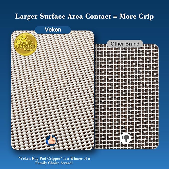 Veken Runner Rug Pad Gripper for Hardwood Floors, Non Slip 2.5x10 Ft Rug Pads for Area Rugs, Thick Rug Grippers for Tile Floors, Under Carpet Anti Skid Mat, Keep Your Rugs Safe and in Place