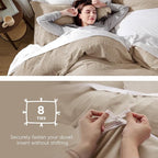Bedsure Deep Beige California King Duvet Cover - Prewashed Cotton-Like Extra Soft Bedding Set, Includes 1 Cal King Duvet Cover 104x98 Inches with Zipper Closure & 2 Pillow Shams, No Comforter