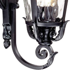 John Timberland Casa Marseille European Outdoor Wall Light Fixture Textured Black Scroll Arm 31" Clear Hammered Glass for Exterior House Porch Patio Outside Deck Garage Yard Front Door Home
