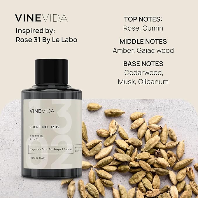 VINEVIDA Reed Diffuser for Home & Bathroom | Long-Lasting Scent Sticks Set | Oil Stick Diffuser | Bathroom Scent - Room Fragrance No. 1302 - Inspired by: Rose 1