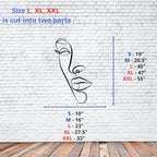 Vailla Wall Art Decor Minimalist Abstract Woman Face Wall Decoration Wooden Modern 3D Sculptures Line Drawing Wall Art Decor Female Single Line Home Hanging for Bedroom Kitchen Bathroom Living Room