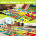 ABC Rug for Kids Room, ABC Mats for Floor Toddlers, Alphabet Play Mat Elementary Preschool Kid's Rugs wtih ABC, Numbers, Animals - (59X39.4 Inches)