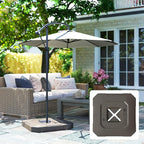 Outsunny 2-Piece Cantilever Offset Patio Umbrella Base Weight Set, 231 lb Heavy Duty Fillable Outdoor Offset Umbrella Weights with Easy-Fill Spouts for Water or Sand for Garden, Backyard, Brown