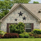 JoyEvy 6" 9”12"（3pieces Black Barn Star Wall Decor,Metal Stars Rustic Vintage Western Country Farmhouse Home Indoor or Outdoor Wall Decoration,Texas Stars for House Art Décor