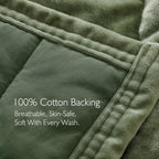 KASENTEX Greek Velvet Twin Quilt Set, 3× Softer Luxe Sheen, 100% Cotton Backing, 150GSM Down-Alternative Fill, Expanded 68×90" Coverage for Fuller Side Drape (1 Quilt + 1 Pillow Shams), Loden Green
