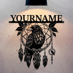Personalized Dream Catcher Metal Wall Art - Custom Name Iron Sign for Home Decor, 8-30 Inch Black (Style J)
