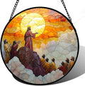 Christian Gifts for Women - Easter Stained Glass Window Hanging Transfiguration of Jesus Sun Catcher Garden Religion Decor Mother's Day Catholic Gift for Men Grandma Nana Her Mom 9.8"
