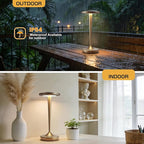 Cordless Lamp Rechargeable LED Table Light,48Hrs Battery Operated Table Lamp,Potable Lamp with Stepless Dimming and Waterproof Lamp for Kitchen,Dining,Shower,Outdoor Patio,Camping (1Pbronze)