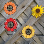YEAHOME Sunflower Wall Decor - 9 inch Metal Flower Wall Art Decorations, Sunflower Yard Garden Decor Hanging for Kitchen, Bathroom, Bedroom, Set of 3 Handmade Gift for Home, Indoor or Outdoor