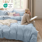 Bedsure Celestial Blue Oversized King Duvet Cover - 3 Pieces Prewashed Extra Soft Bedding Set, Includes 1 Duvet Cover 120x98 Inches with Zipper Closure & 2 Pillow Shams, Comforter Not Included