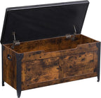 GarveeHome 39.4 in Storage Chest, Wooden Storage Bench with Safety Hinges, Easy Assembly, Large Shoe Bench for Entryway, Living Room, Bedroom