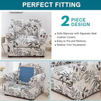 KRFOONN 2 Piece Chair Covers Printed Sofa Covers Couch Covers Washable Armchair Sofa Couch Slipcover Furniture Protector with Elastic Bottom for Living Room (Armchair, Color34), Small