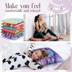Menkxi 6 Pcs Bohemian Floor Pillows Seating 15 Inch Boho Floor Cushions Sitting Pillows Square Yoga Mandala Meditation Pouf for Living Room Balcony Office Tatami(Stylish)