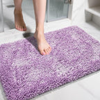 Yimobra Large Bathroom Rug Non Slip 36x24 Inch, Extra Thick Soft Absorbent Chenille Bath Mat, Machine Washable Quick Dry Bath Rugs for Bathroom Floor, Tub and Shower, Home Decor Accessories, Lilac