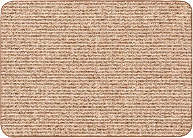 House, Home and More Skid-Resistant Carpet Indoor Area Rug Floor Mat - Praline Brown - 4 Ft X 6 Ft - Non Slip Rubber Backing, Stain Resistant, Dog Friendly, Living Room Bedroom Kitchen Entryway