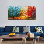 Natural Landscape Romantic Theme Modern Abstract Oil Painting Large Canvas Wall Decoration Art 24x48 Inches