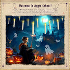 Homemory Floating Candle with Wand Remote, 12 Pcs Magical Candlesticks Witch Decors, Warm Yellow Flameless Taper Candles Battery Operated, LED Window Candle for Halloween Party Decor