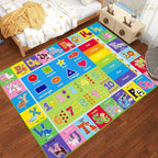 Kids Rugs for Playroom, ABC Carpet Educational Floor Play Mat for Kids, Preschool Rugs with ABC, Numbers, Animals Learning Carpet for Playroom Classroom Bedroom (Green, 59X39.4 INCH)