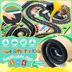Kids Rug, Race Track Baby Play Mats, Realistic 3D Cascading Surround Route, 6x9 Ft Kids Rug for Playroom, Great for Playing with Cars and Toys, Non-Slip Car Carpet