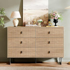 Modern Chest of Drawers with 6 Drawers,Deep Drawers,Clothes Organizer,Large Storage Cabinet for Living Room, Bedroom,Hallway,with Anti-Tipping Device,Wood