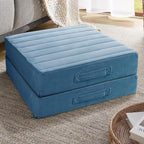 Codi Thick Replacement Couch Cushions 2 Sets, Upholstery Foam with Washable Covers for Sofa Cushion Chair Meditation - 24 × 24 × 5 Inch, High Density Foam, Blue