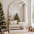 Full Length Mirror, 81"x41" Arched Full Body Mirror, Oversized Floor Mirrors, Leaning Free Standing Mirrors, Hanging Mounted Large Mirrors for Bedroom Dressing Room, Cloakroom, Gold