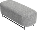 HomePop Ellipse Modern Storage Bench with Metal Legs |Homepop Home Décor|Bench with Storage for Living Room & Bedroom - Gray