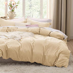 Bedsure Alabaster Gleam Duvet Cover King Size - 3 Pieces Prewashed Extra Soft Bedding Set, Includes 1 Duvet Cover 104x90 Inches with Zipper Closure & 2 Pillow Shams, Comforter Not Included