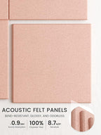 Bumusty Large Cork Board 48" x 36" Alternative - 12 Pack Felt Wall Tiles with 70 Safe Removable Adhesive Tabs, 30 Pushpins, Cork Boards for Walls Pin Board Bulletin Board Office Decor (Pink)