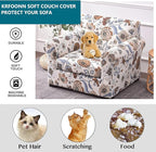 KRFOONN 2 Piece Chair Covers Printed Sofa Covers Couch Covers Washable Armchair Sofa Couch Slipcover Furniture Protector with Elastic Bottom for Living Room (Armchair, 11), Small
