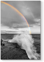 Renditions Gallery Canvas Nature Wall Art Paintings & Prints Decorations Romantic Cloudy Rainbow Black & White Wall Hanging Artwork for Bedroom Living Room Office Kitchen - 18"x27" LT06
