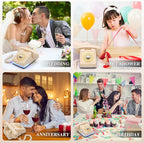 UKBW Audio Guest Book Wedding Phone, 32G Record Customized Audio Message with Guest Book, Retro Style Audio Guestbook for Birthdays Parties Confessions Special Occasions, Beige