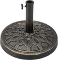 Giantex 30lbs Patio Market Umbrella Base, Heavy Duty Outdoor Stand, Cast Iron Umbrella Holder for Garden Beach, Classic Round Umbrella Standing Deck Porch