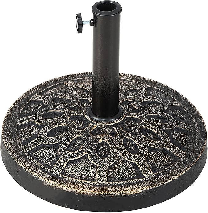 Giantex 30lbs Patio Market Umbrella Base, Heavy Duty Outdoor Stand, Cast Iron Umbrella Holder for Garden Beach, Classic Round Umbrella Standing Deck Porch