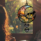 LOVELYPOD Personalized Dog Memorial Suncatcher Window, Pet Loss Sympathy Gift, Custom Fur Memorial Gifts for Loss of Pet, Dog Remembrance Stained Glass, Hanging Garden Decor with Moon