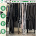 Party Bargains 72x20 Inch Clear Plastic Garment Bags, 100 Pack