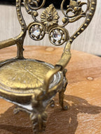 Alloy French Retro Style Desktop Decoration Ornament with Crystal Accents, Decorative Miniature Model Sculpture, Desktop Display and Collection of handicrafts, 5.9 x 2.67 x 2.36 Inches (Art Deco A)