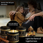 Candle Gift Set of 3 Black Oud|Cinnamon Vanilla|Black Rose Strong Scented Soy Candels Clean Non Toxic Velas Aromáticas Favors for Women Coworkers Friends Guests Also for Diwali Christmas Holidays