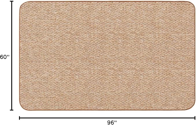 House, Home and More Skid-Resistant Carpet Indoor Area Rug Floor Mat - Praline Brown - 5 Ft X 8 Ft - Non Slip Rubber Backing, Stain Resistant, Dog Friendly, Living Room Bedroom Kitchen Entryway