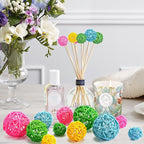 SANNIX 16 Pcs 3 Sizes Easter Rattan Balls Easter Vase Filler Decorative Balls for Bowls Easter Wicker Balls for Decorating Home Table Decor Hanging Ornaments