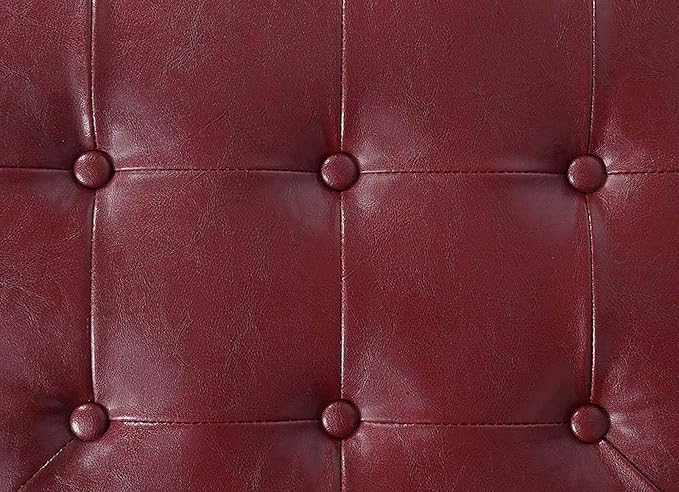 Convenience Concepts Designs4Comfort Round Shoe Ottoman, Burgundy