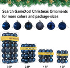 Navy Blue 1.6" Small Christmas Balls Christmas Tree Decoration Ornaments Shatterproof Hanging Balls for Birthday Halloween Holiday Wedding Decorations Set of 12pcs