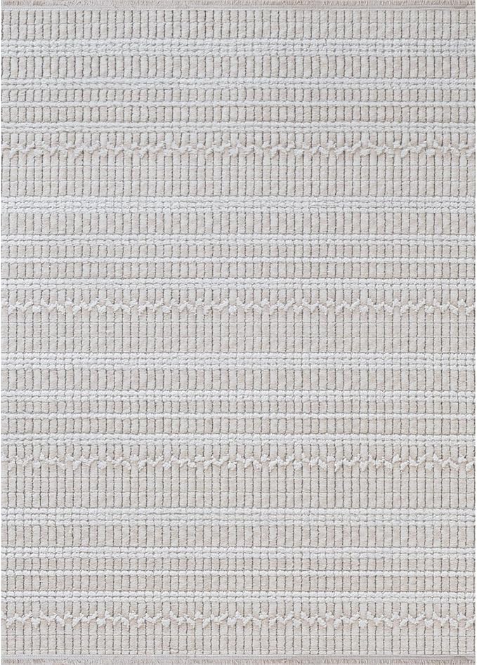 Modern Indoor Rug Stripe 6x9 Area Rugs for Living Room Luxury Kitchen Bedroom Durable Soft Geometric Durable Low and High Pile Stain Resistant Non Shedding Area Carpet 6x9